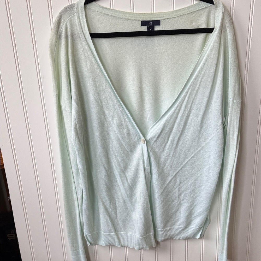 GAP Women's Mint Button Down Cardigan large